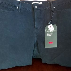 Womens Levi's  Black 311 Shaping Skinny Jeans in size 18W